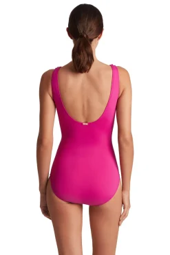Lauren Ralph Lauren Tank|One Pieces-Ruffle Over The Shoulder One Piece Swimsuit
