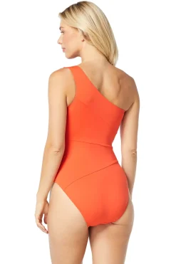 Carmen Marc Valvo Asymmetrical|One Pieces-Saint Tropez Asymmetrical One Piece Swimsuit