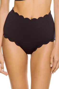 Marysia High Waist|Bikinis-Santa Monica Scallop High Waist Bikini Bottom