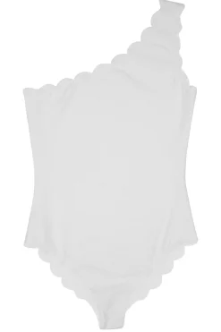 Marysia Asymmetrical|One Pieces-Scallop Asymmetrical One Piece Swimsuit