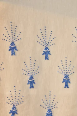 Farm Rio Sundresses-Sea of Fish Embroidered Linen Maxi Dress