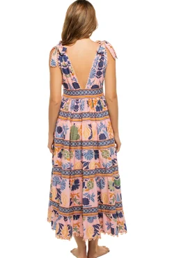 Farm Rio Sundresses-Seashell Tapestry Midi Dress