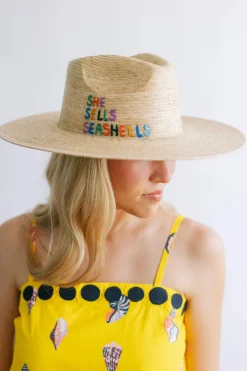 Sunshine Tienda Hats-She Sells Seashells Palm Hat