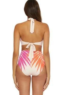 Trina Turk Halter|Bikinis-Sheer Tropics Ring Halter Bikini Top