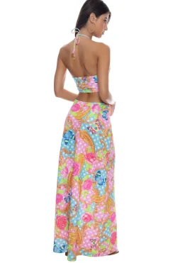Luli Fama Sundresses-She's Cute Halter Maxi Dress