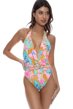 Luli Fama High Leg|Halter-She's Cute One Piece Swimsuit