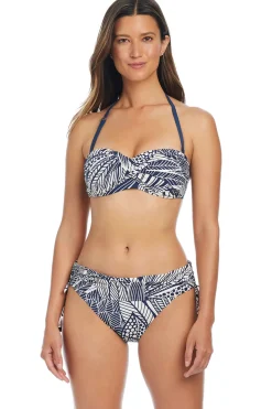 Bleu Rod Beattie Halter|Bandeau-Shirred Bandeau Bikini Top