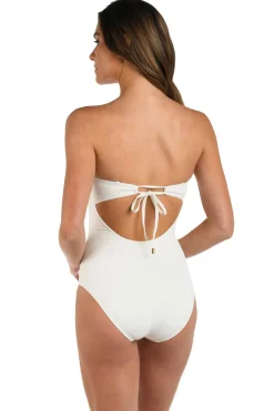 La Blanca Bandeau|One Pieces-Shirred Bandeau One Piece Swimsuit