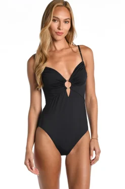 Sunshine 79 High Leg|Plunge-Shirred One Piece Swimsuit