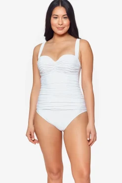 Bleu Rod Beattie Tank|One Pieces-Shirred Underwire One Piece Swimsuit