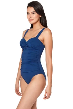 Bleu Rod Beattie Tank|One Pieces-Shirred Underwire One Piece Swimsuit