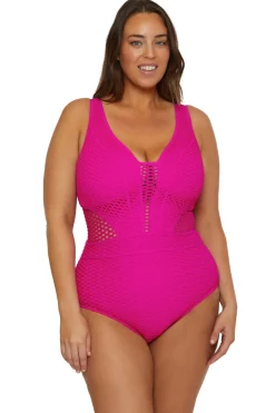 Becca Etc by Rebecca Virtue Plunge|One Pieces-Show & Tell Plunge One Piece Swimsuit