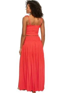 Elan Matching Sets|Tops-Smocked Crop Top