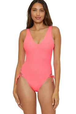 Becca by Rebecca Virtue High Leg|Plunge-Sophie Over The Shoulder One Piece Swimsuit