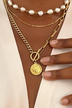 Ellie Vail Jewelry-Stacie Toggle Chain Coin Necklace