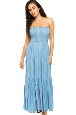Elan Sundresses-Strapless Maxi Dress