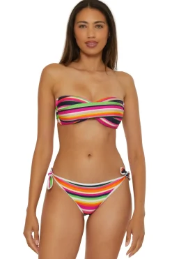 Trina Turk Halter|Bandeau-Stripe One Piece Swimsuit