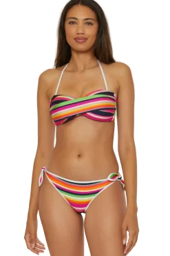 Trina Turk Halter|Bandeau-Stripe One Piece Swimsuit
