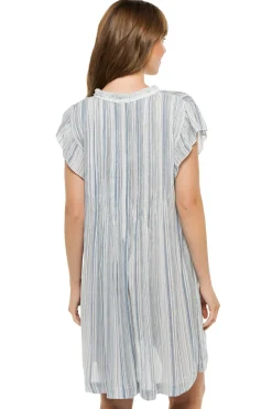 Dia Collections Sundresses-Stripe Short Sleeve Mini Dress