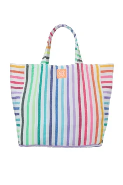 Las Bayadas Bags-Striped Cotton Tote
