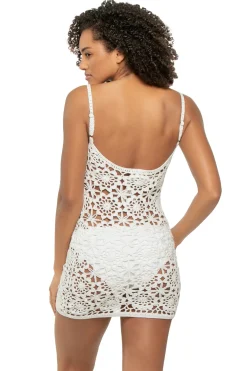 Frankies Bikinis Sundresses-Sunshine Crochet Mini Cover Dress