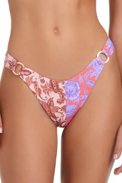Red Carter High Leg|Brazilian / Cheeky-Tab Side Brazilian Bikini Bottom
