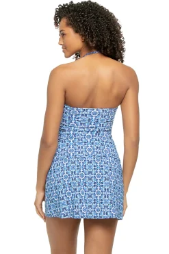 Tommy Bahama Halter|Bandeau-Terrazzo Tile Bandeau Tankini Top
