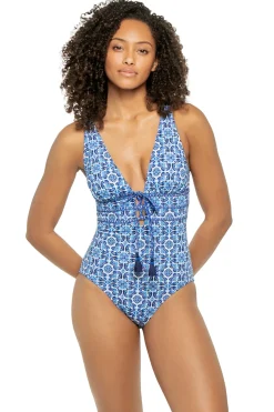 Tommy Bahama Plunge|One Pieces-Terrazzo Tile One Piece Swimsuit