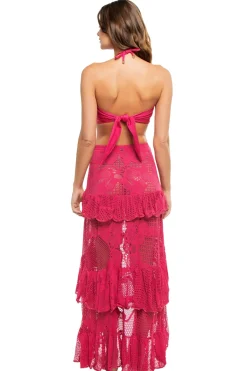 PatBo Bottoms-Tiered Lace Maxi Skirt
