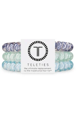 Teleties Hair Accessories-Totally Turquoise 3-Pack Hair Ties