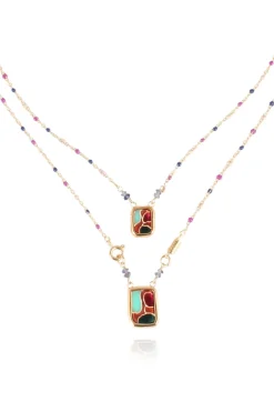 Gas Bijoux Jewelry-Totem Enamel Scapulaire Necklace