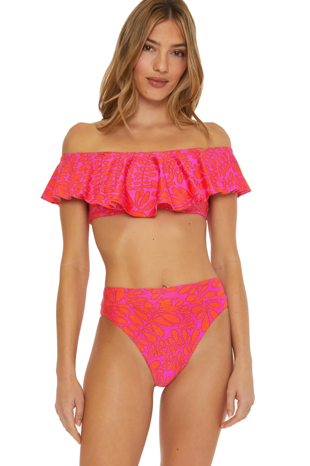 Trina Turk Bandeau|Bikinis-Trellis Off Shoulder Bandeau Bikini Top