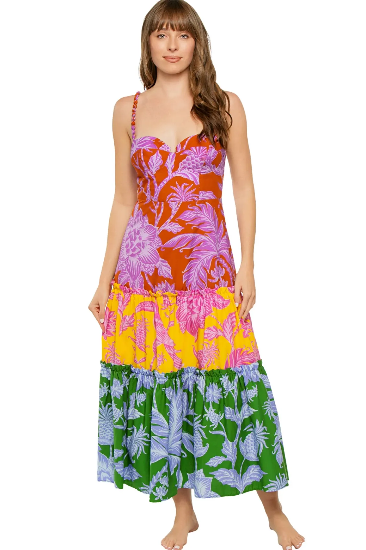 Farm Rio Sundresses-Tropical Swing Midi Dress