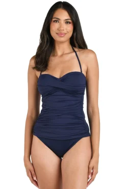 La Blanca Bandeau|Tankinis-Twist Bandeau Tankini Top