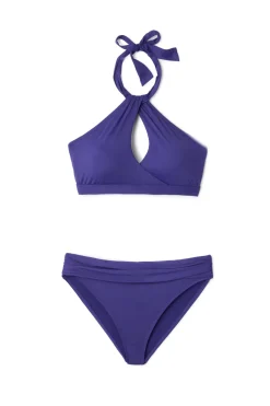 Cerulean Sea High Neck|Halter-Twist High Neck Bikini Top