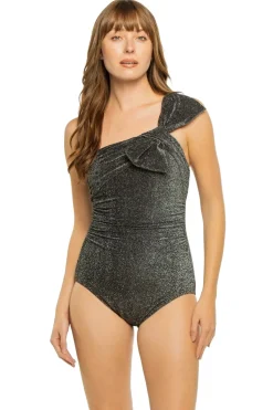 Carmen Marc Valvo Asymmetrical|One Pieces-Underwire Asymmetrical One Piece Swimsuit