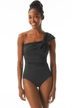 Carmen Marc Valvo Asymmetrical|One Pieces-Underwire Asymmetrical One Piece Swimsuit