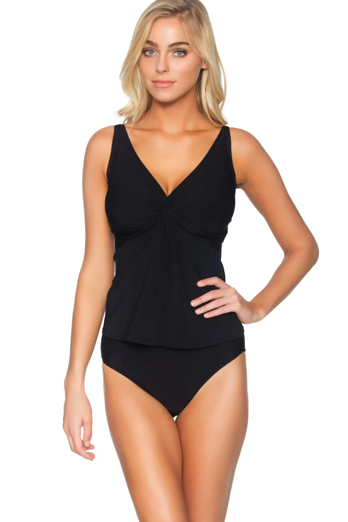 Sunsets Tank|Tankinis-Underwire Twist Tankini Top (D+ Cup)