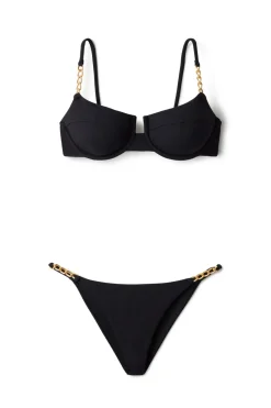 Summerful High Leg|Brazilian / Cheeky-Ventura Chain Side Brazilian Bikini Bottom