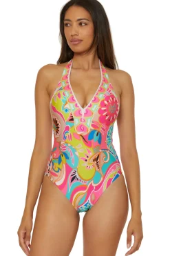 Trina Turk Halter|Plunge-Venus Halter One Piece Swimsuit