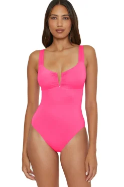 Becca by Rebecca Virtue Plunge|One Pieces-Viviana V-Front One Piece Swimsuit