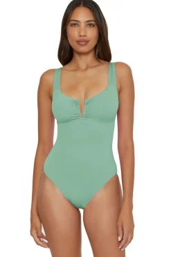 Becca by Rebecca Virtue Plunge|One Pieces-Viviana V-Front One Piece Swimsuit