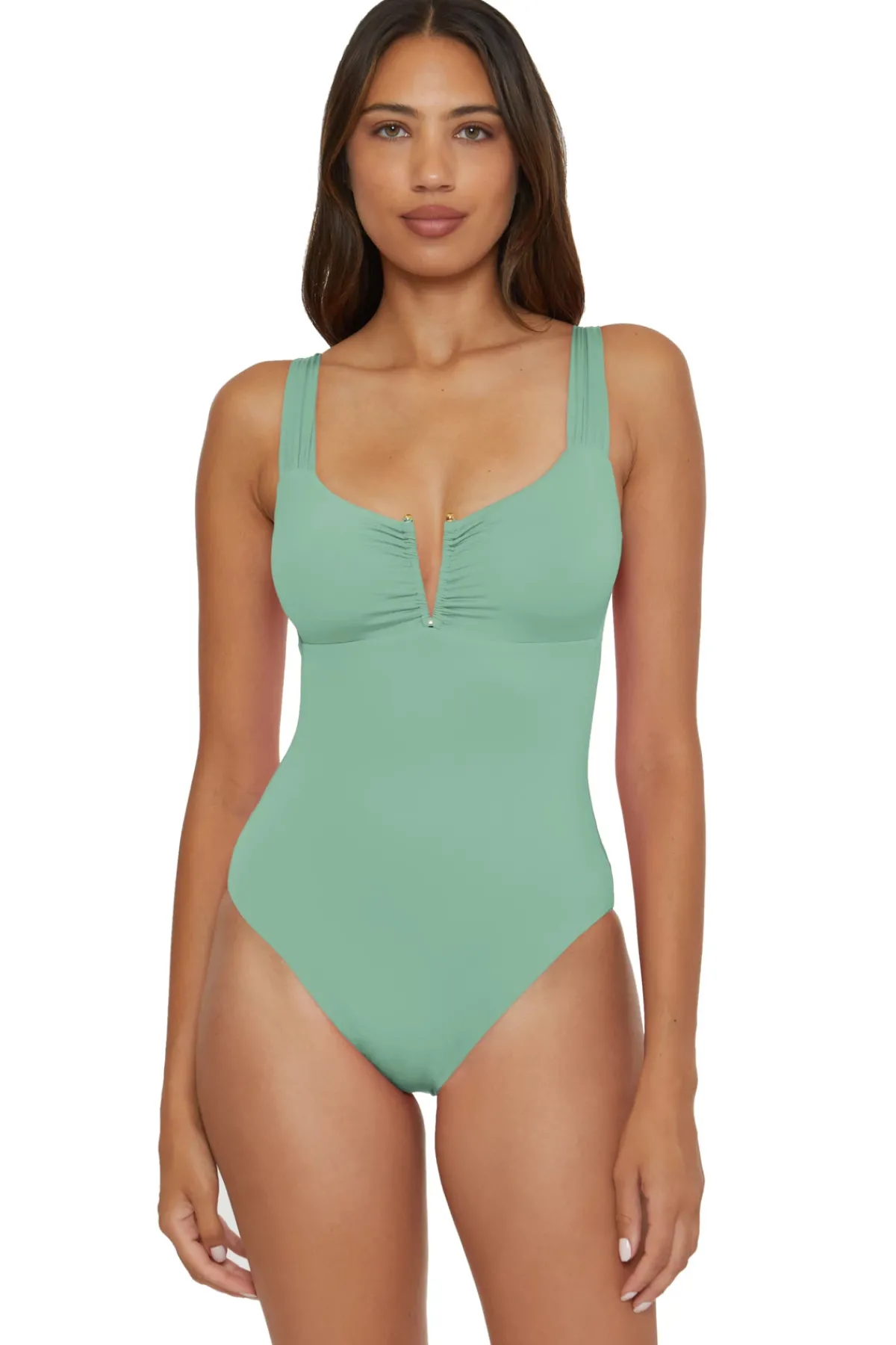 Becca by Rebecca Virtue Plunge|One Pieces-Viviana V-Front One Piece Swimsuit