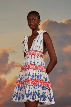 Farm Rio Sundresses-V-Neck Mini Dress