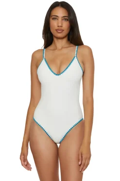 Lucky Brand One Pieces-V-Neck One Piece Swimsuit