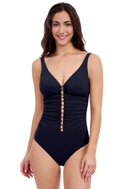 Profile by Gottex Plunge|One Pieces-V-Neck One Piece Swimsuit (D Cup)