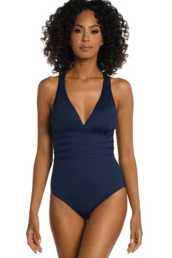 La Blanca Tank|One Pieces-V-Neck Over The Shoulder One Piece Swimsuit