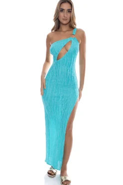 Luli Fama Sundresses-Wave Chaser Asymmetrical Maxi Dress