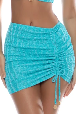 Luli Fama Bottoms-Wave Chaser Scrunch Mini Skirt