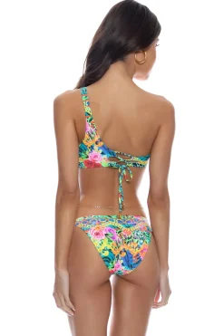 Luli Fama Bikinis-Wild Blooms Asymmetrical Bikini Top